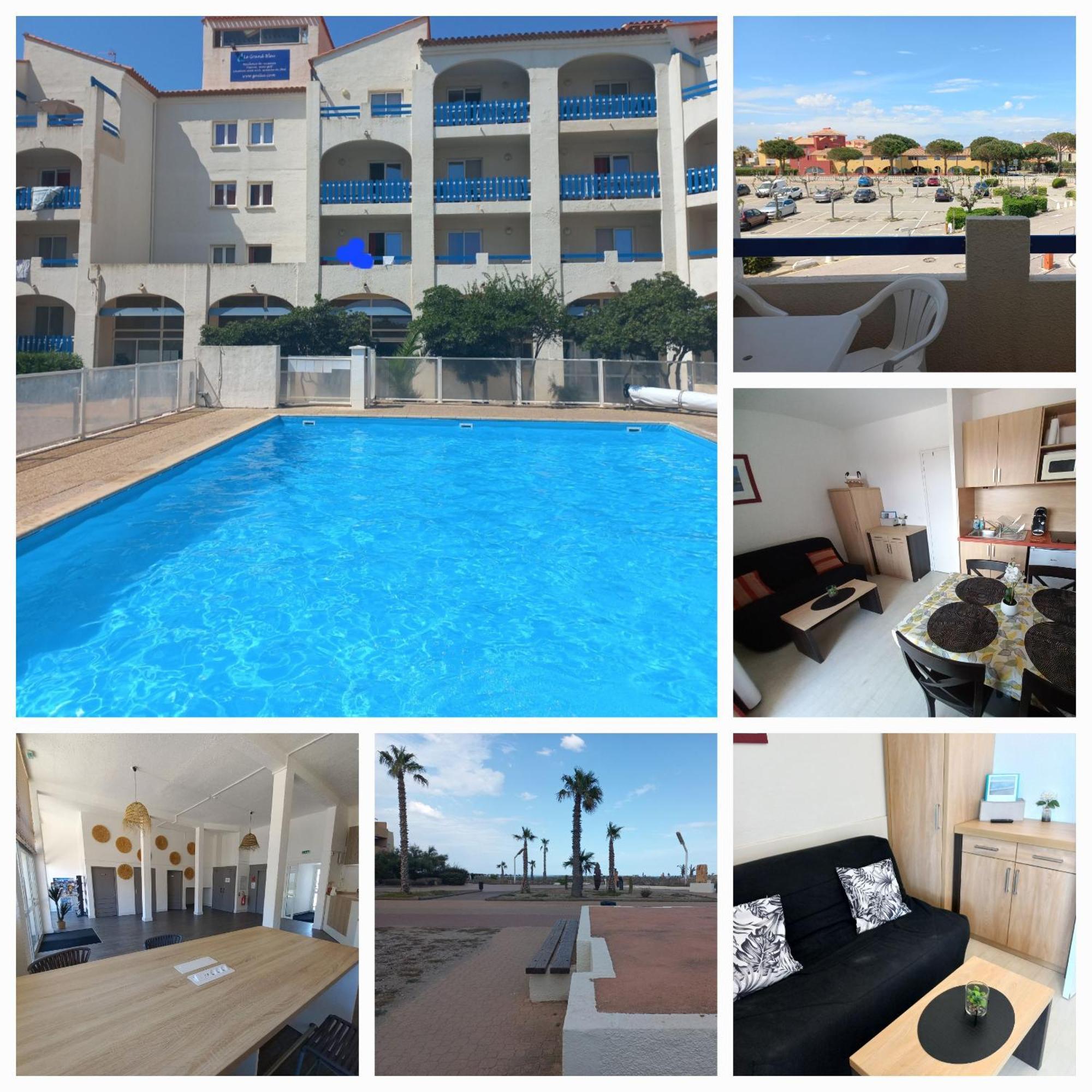 לה ברקרה Coquet Studio 4 Pers, Piscine,Clim Mobile, Plage A 300 M,A 5Min A Pied Du Lydia מראה חיצוני תמונה